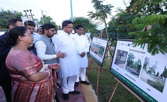 CM Dr. Manik Saha dedicates Haora Riverfront Project under Agartala Smart City Mission to public.